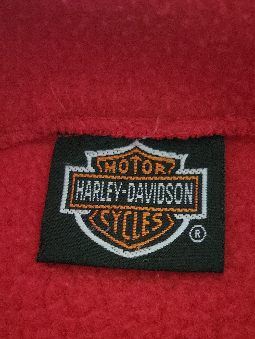 Harley-Davidson Fleece Large Red/Cream/Blue Vintage - Picture 10 of 10
